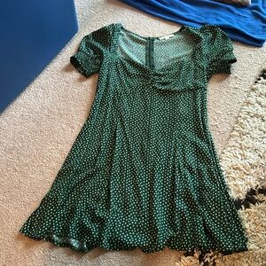 Green summer floral dress